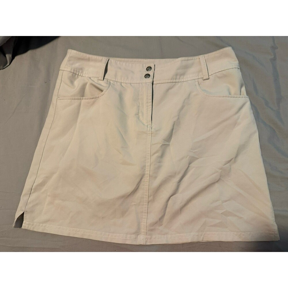 Adidas Golf Skort Womens 10 Beige ClimaCool Built-In Shorts  Pockets